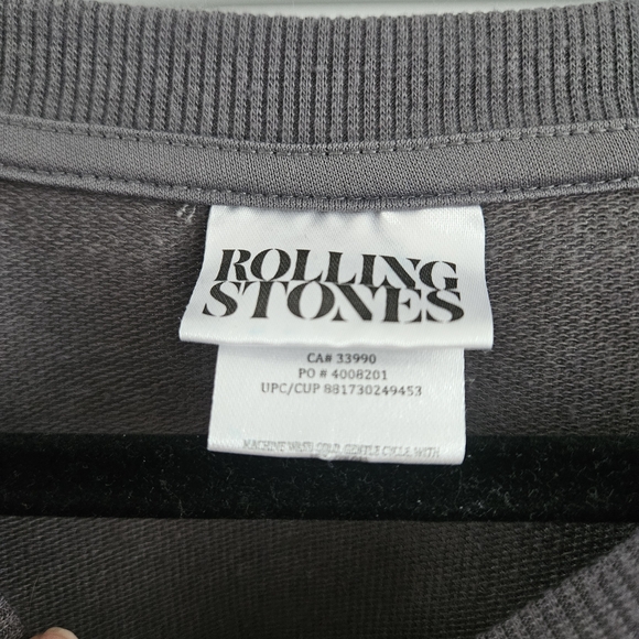The Rolling Stones Gray and Orange Logo Sweater Cropped Sweatshirt - Picture 3 of 4